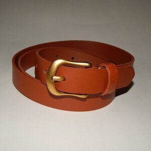 Frye 1X/2X Women's 25mm Flat Strap Brown Leather Belt BNWT